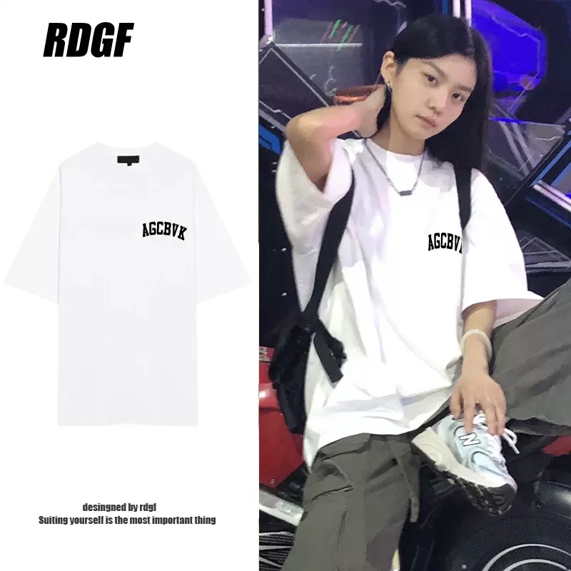 Rdgf Áo Thun cotton Tay Ngắn Thương Hiệu Châu Âu Và Mỹ Thời Trang Mùa Hè Chính Hãng Cho Cặp Đôi sense niche Trắng