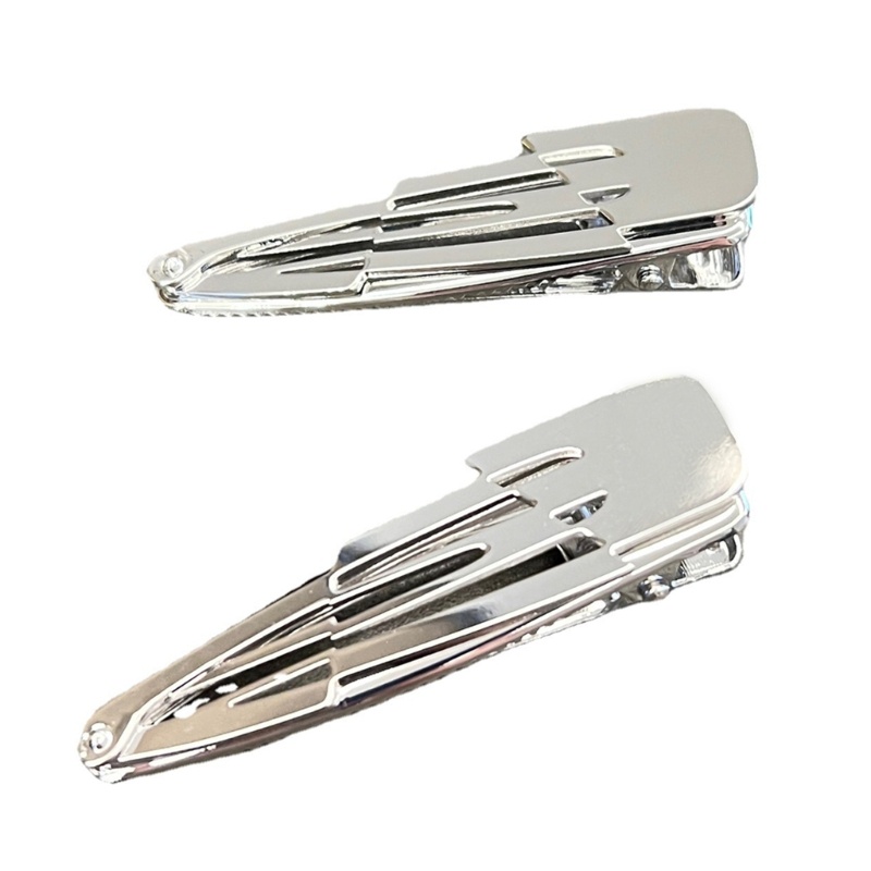 Kẹp Tóc Kim Loại Màu Bạc Dày Dặn Thời Trang