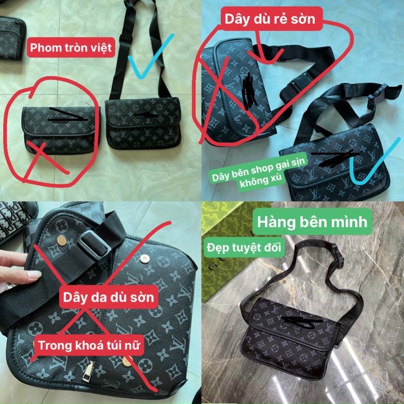 Túi đeo chéo Lv nam nữ Fullbox hộp giấy thẻ