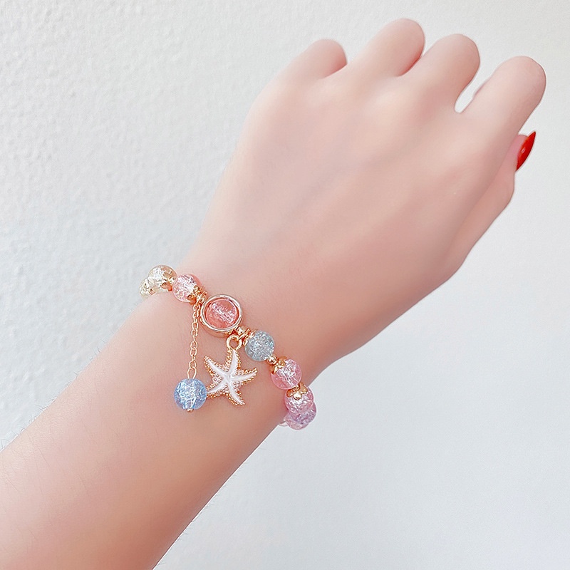Vòng Tay Chuỗi Hạt Thủy Tinh Phong Cách Công Chúa Đáng Yêu Thời Trang Cho Bé Gái