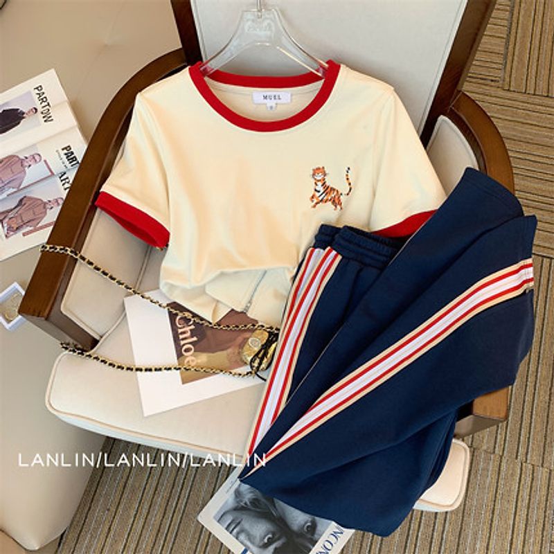 Set hai món thời trang thoải mái thiết kế trẻ trung phong cách nước ngoài mùa hè cho nữ (có bán lẻ)