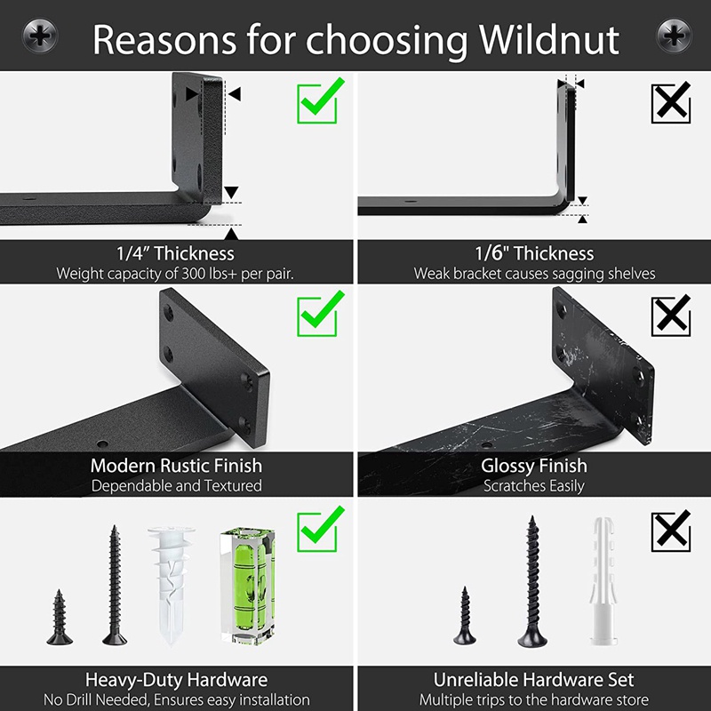 Set 2 Giá Đỡ Kệ Gắn Tường Bằng Sắt Kích Thước 10 Inch Phong Cách Hiện Đại