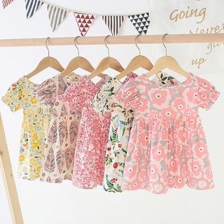 Phiên bản hàn quốc bé gái đầm giữa nhỏ trẻ em bé gái đầm hoa mục vụ cotton đầm công chúa bé gái đầm trẻ em đầm