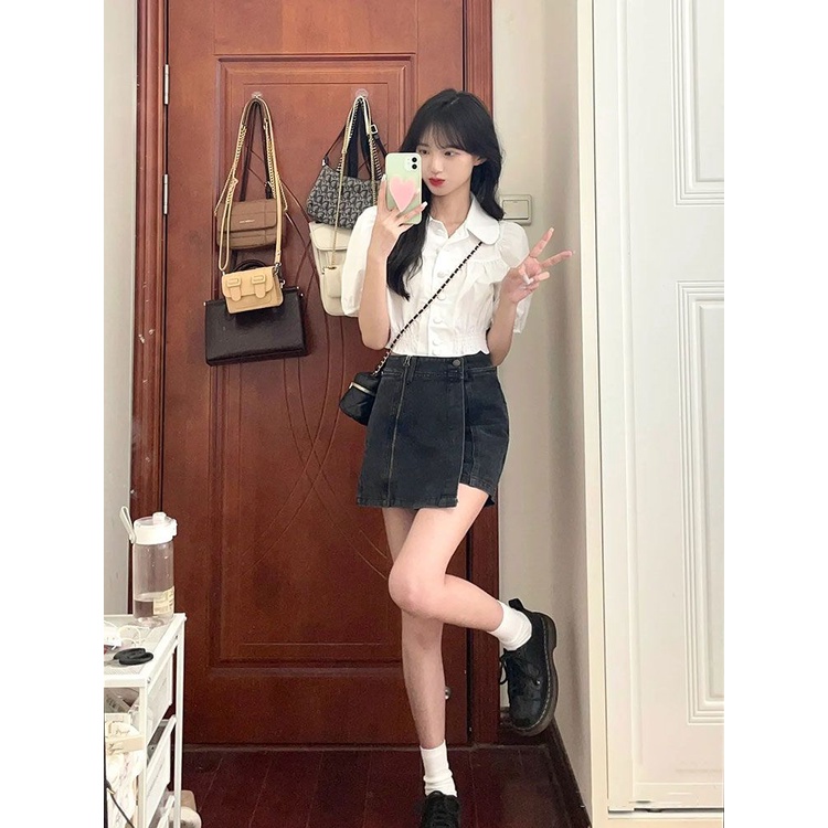 Áo sơ mi nữ COZOKC dài tay cổ bẻ thời trang Hàn Quốc