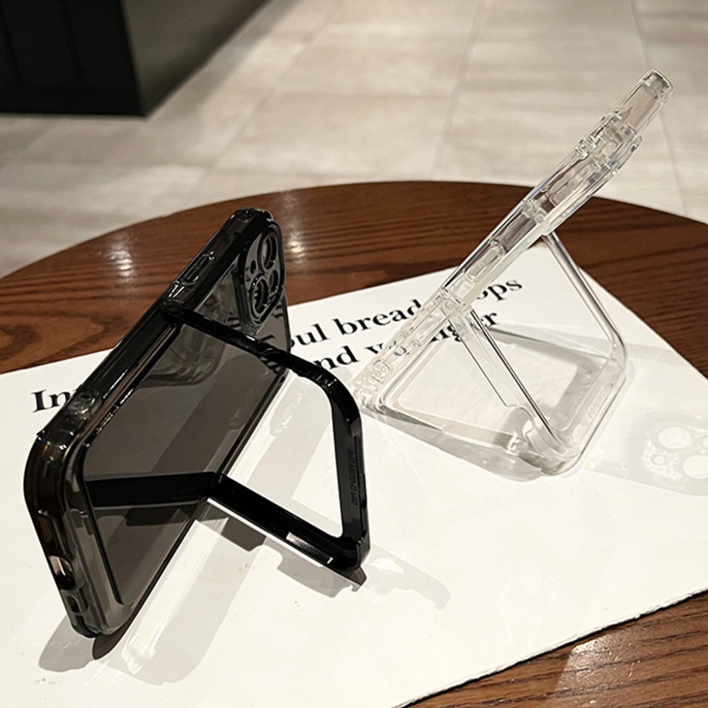 Ốp Điện Thoại TPU Mềm Trong Suốt Chống Dấu Vân Tay Có Giá Đỡ Cho IPhone 11 12 13 14 Pro Max