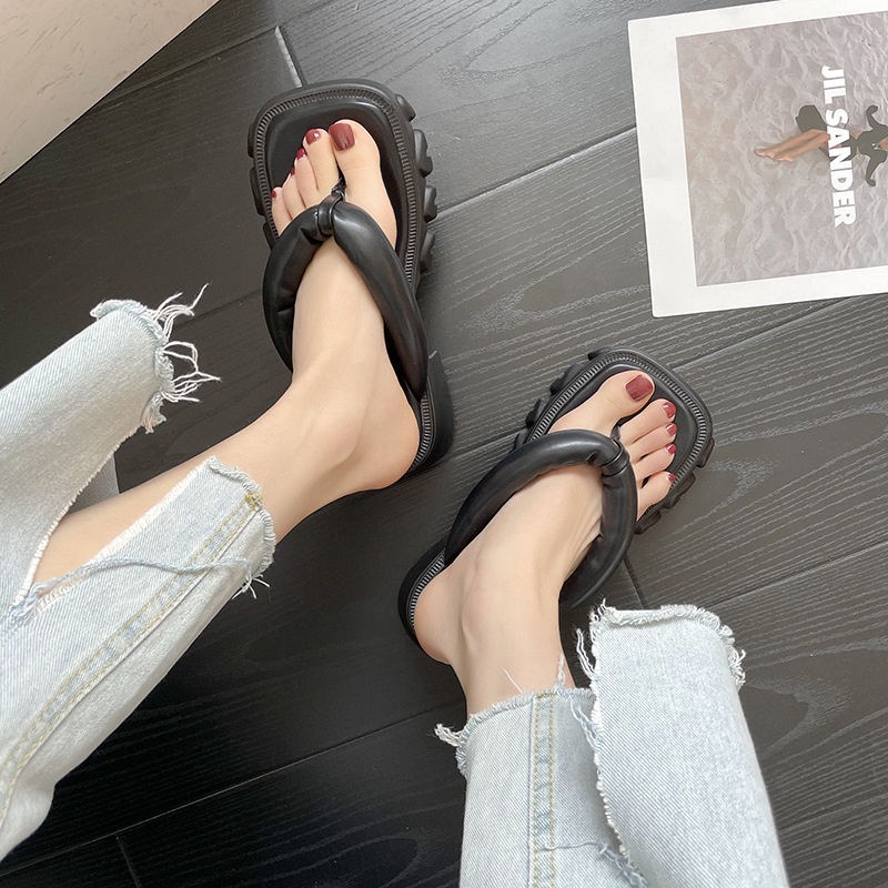 Dép Xỏ Ngón Đi Biển Mùa Hè 2023 Mũi Vuông Dễ Thương Phong Cách Hàn Quốc Cho Nữ