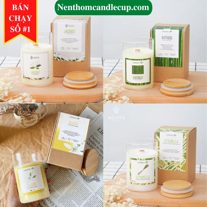 Nến thơm thư giãn AGAYA Candle Cup - Nến thơm tinh dầu cao cấp không khói