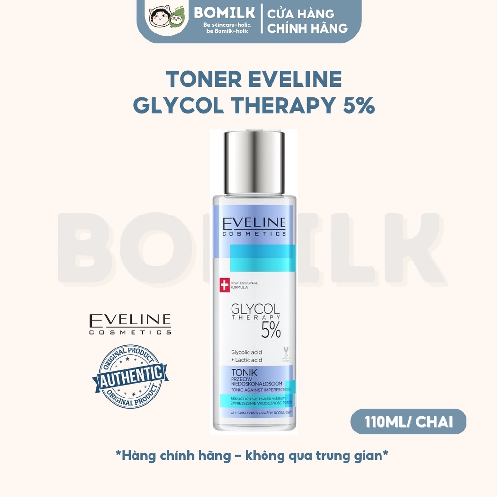 Toner Eveline Glycol Therapy 5% căng bóng, mờ thâm