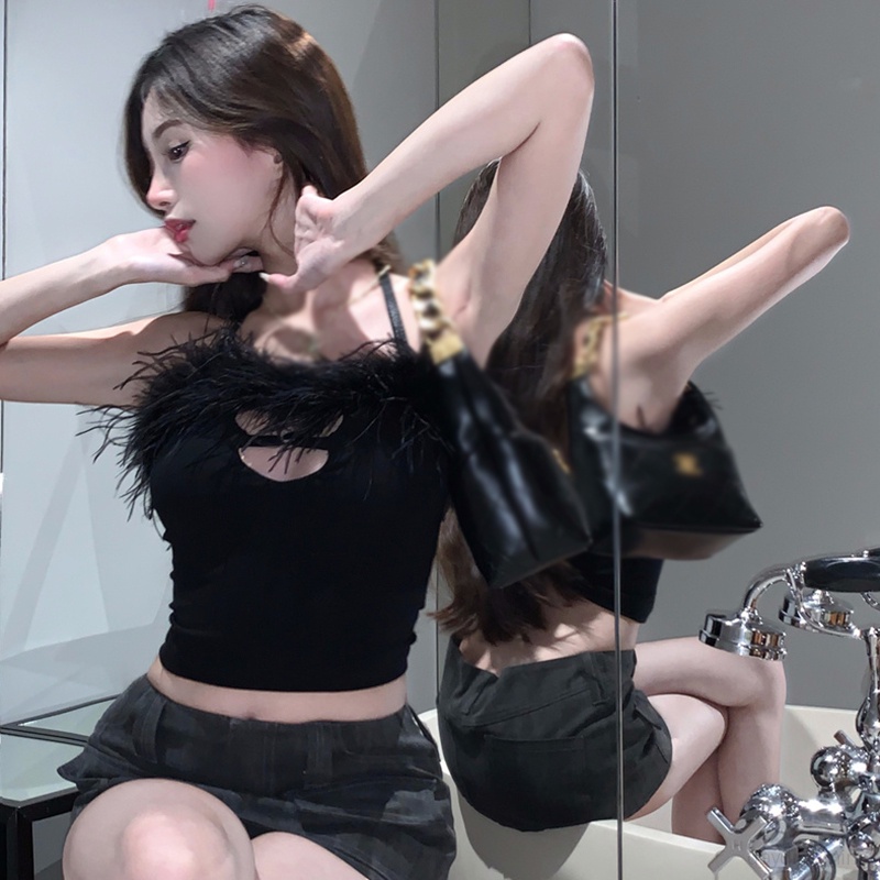 Áo Croptop Sát Nách Màu Sắc Đơn Giản Cho Nữ