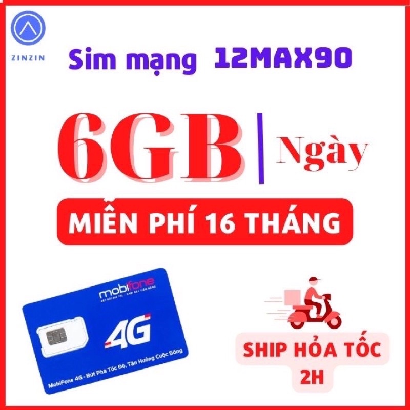 Sim mạng 1 năm gói 12max90 của mobifone