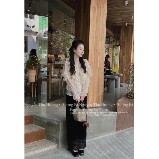 ÁO SƠ MI KEM TƠ XƯỚC TIỂU THƯ BÈO RŨ lương su shop