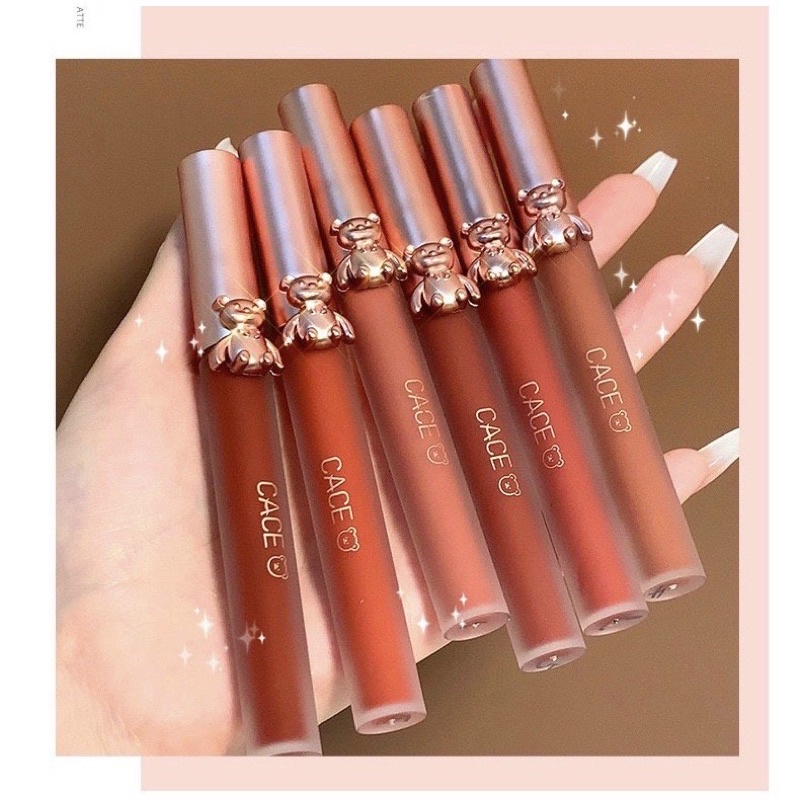 Hộp 5 Son Gấu CACE Nhung Lì Mềm Môi
