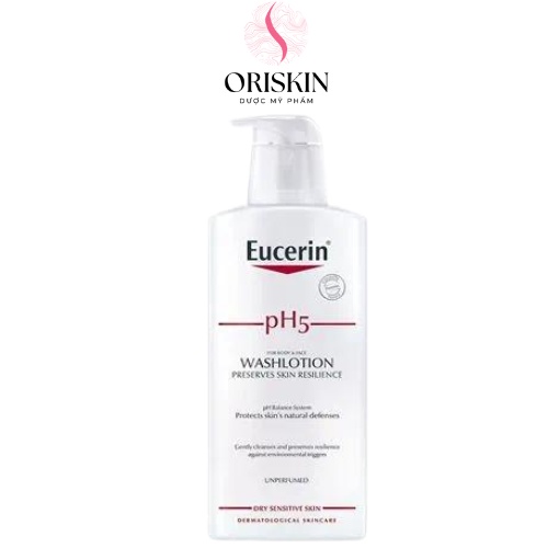 Eucerin Sữa Tắm Không Mùi Cho Da Nhạy Cảm 400ml Sensitive Skin pH5 Washlotion 
