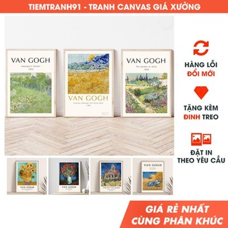 Tranh treo tường Van Gogh, tranh vải canvas bền nhẹ, tặng kèm đinh treo, nhận in theo yêu cầu