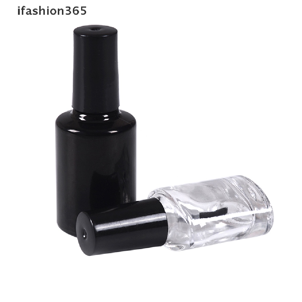 Lọ Thủy Tinh Rỗng Trong Suốt Có Cọ Quét Sơn Móng Tay 10 / 15ml ifashion365