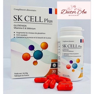 Viên uống trắng da pháp glutathion SK Cell plus hộp 30v BS AN