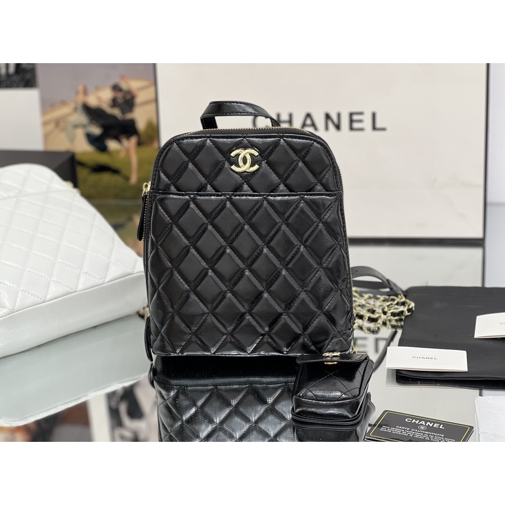 Balo chần trám 23A khóa kéo miệng CHẤT DA NHÁM, BÓNG LOẠI DA MỚI SIZE : 22 X 24cm FULLBOX VIP NAM CHÂM, TÚI VẢI , BILL