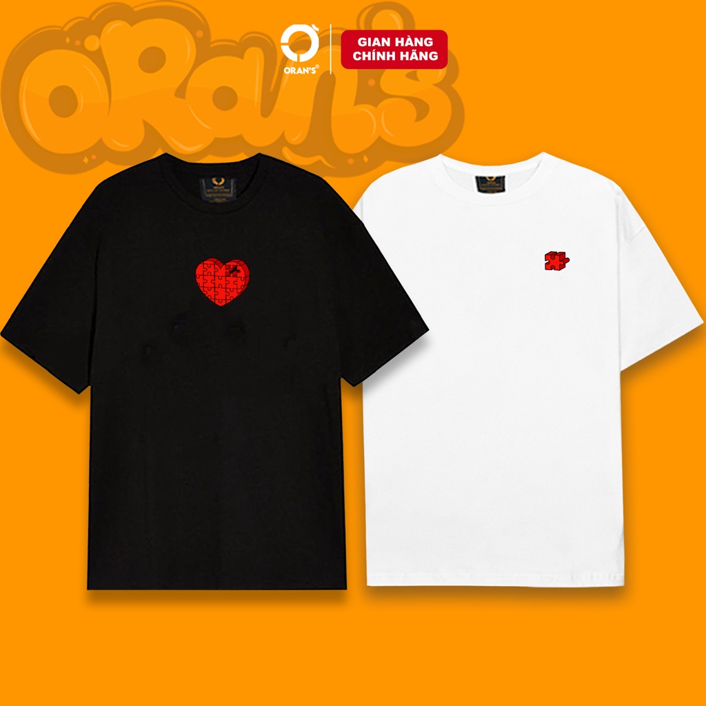 Áo đôi Valentine ORAN'S hình trái tim 04 unisex chất cotton 4C, FULLBOX - ORANS Valentine