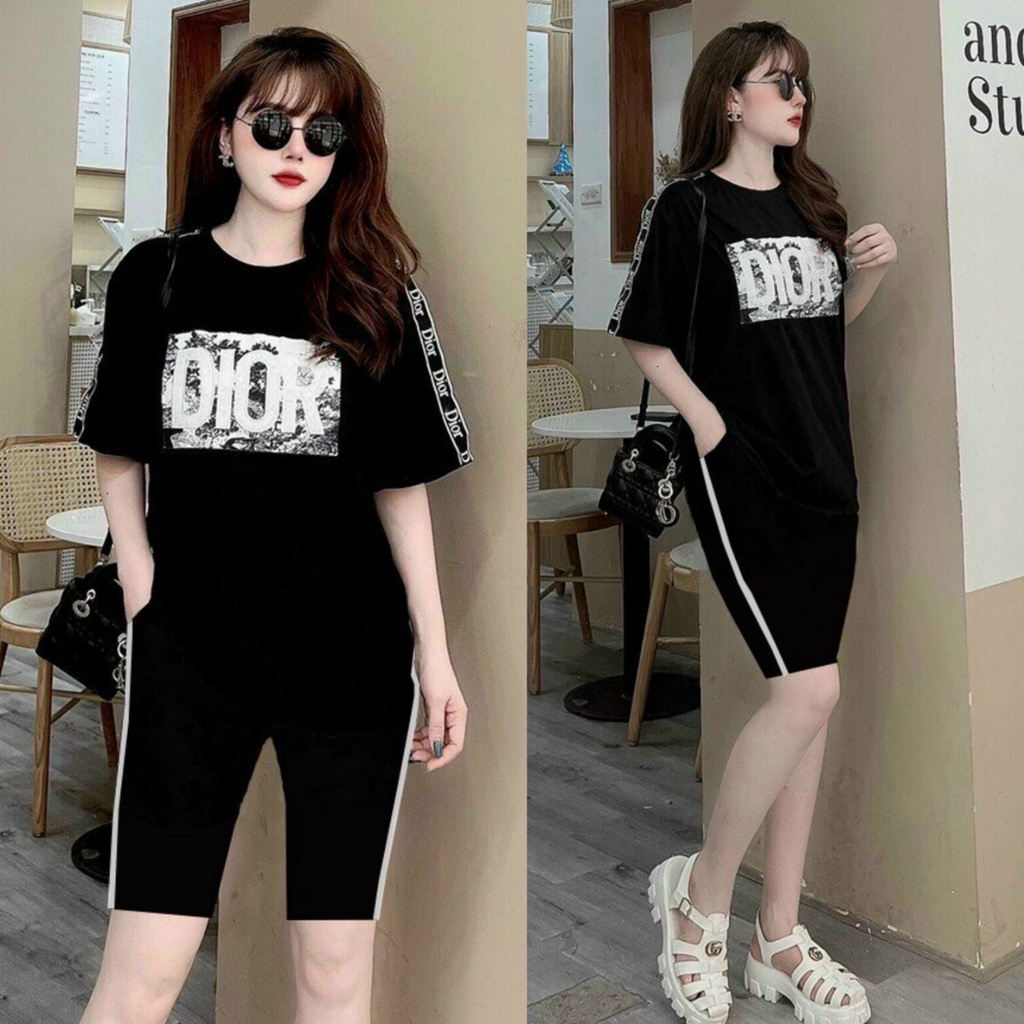 Set đồ nữ đi chơi mùa hè SOTI, Đồ bộ bigsize quần lửng ngố áo form rộng ngắn tay chất cotton co giản thoáng mát ST37