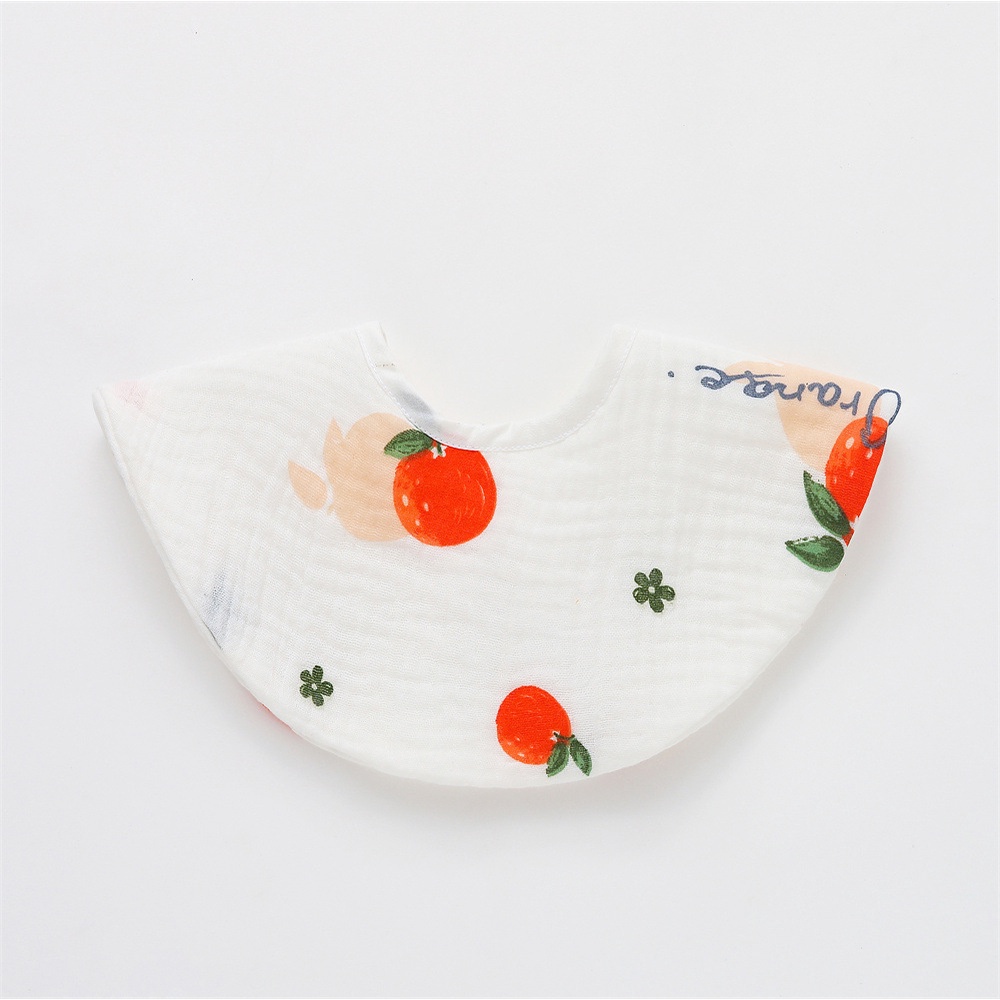 Yếm đeo cổ Miseo.vn dáng tròn ăn dặm xoay 360 cho bé vải xô muslin cotton cao cấp 4 lớp an toàn yếm dãi cho trẻ sơ sinh