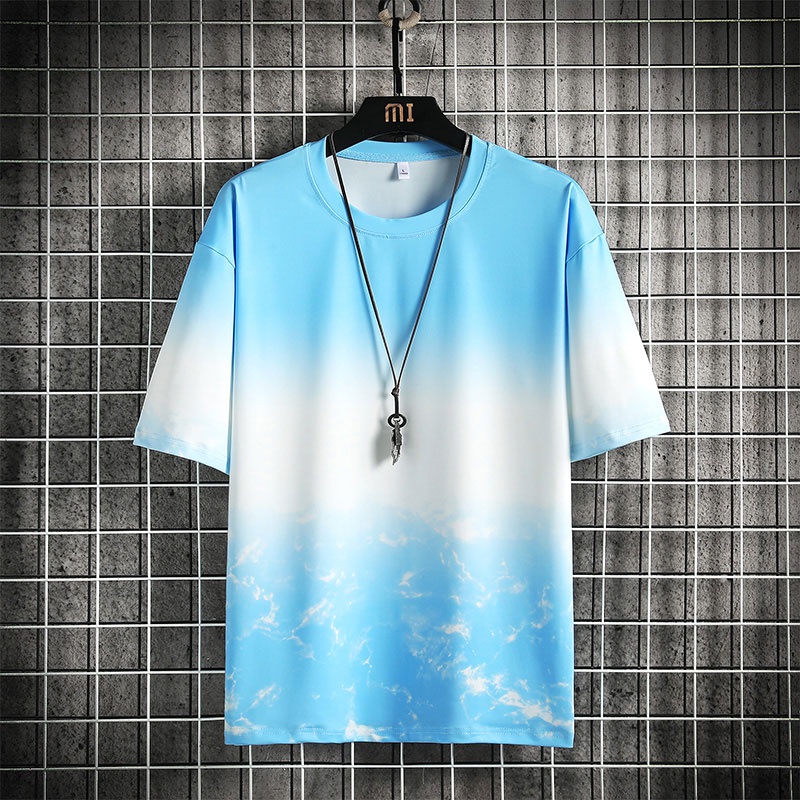 Áo Thun Tay Ngắn Chất Liệu Lụa Lạnh Thoáng Khí In Họa Tiết Độc Đáo Thời Trang Mùa Hè Mới Cho Nam