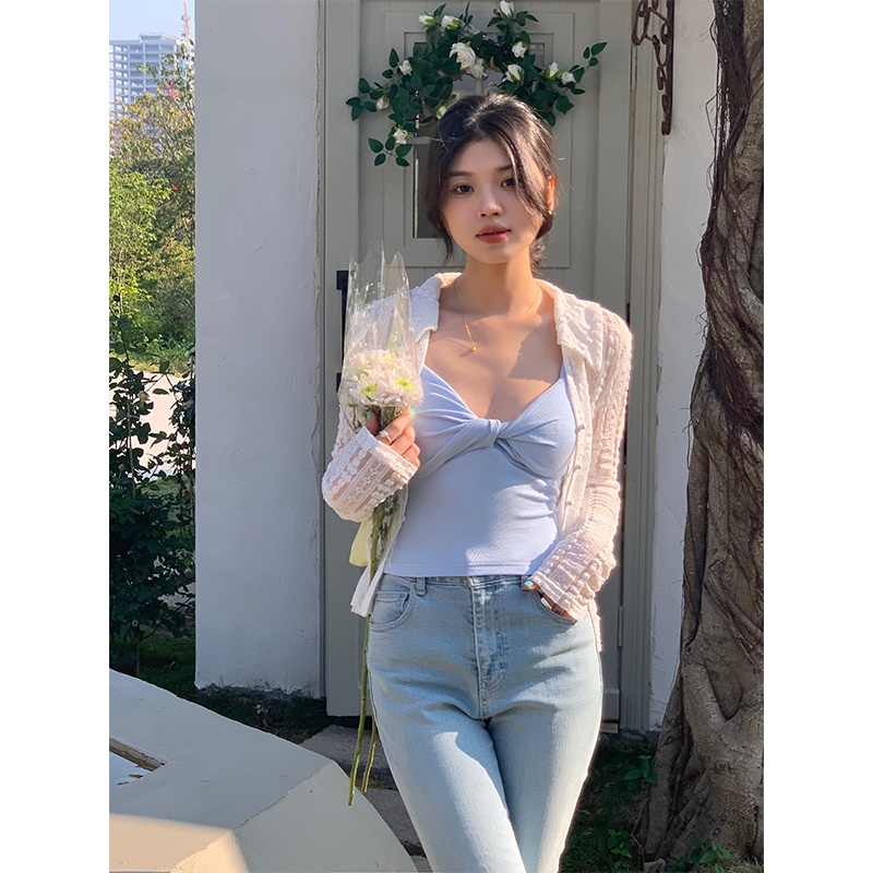 Áo hai dây SUXI có mút đệm ngực thời trang mùa hè quyến rũ cho nữ