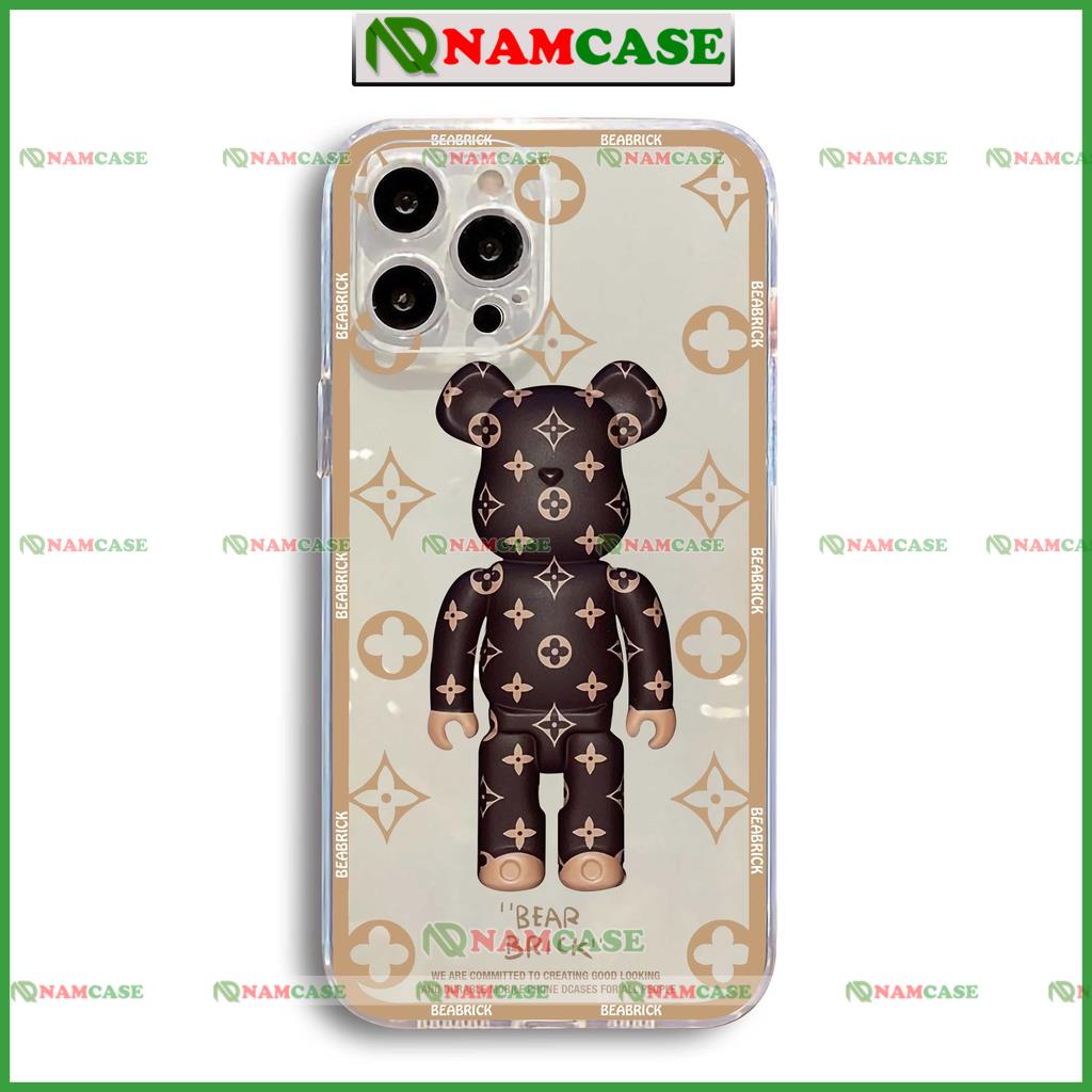 Ốp lưng gấu beabrick cạnh vuông chống sốc silicon trong suốt bảo vệ cam cho ip 6/6s/7/8/X/XS/11/12/13/14 Pro Plus Max