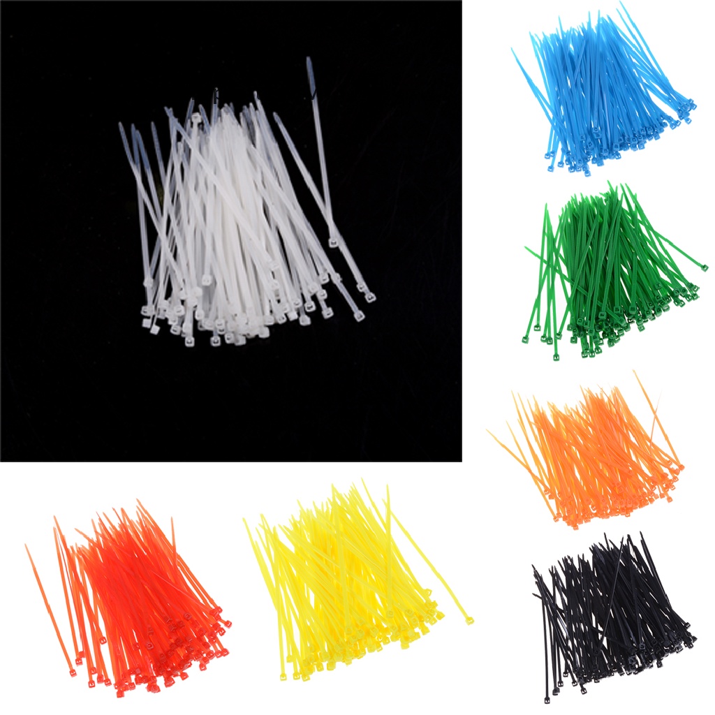 Set 100 Dây RúT NhựA Nylon NhiềU MàU 3x100mm Chuyên DụNg LàM Dây CáP