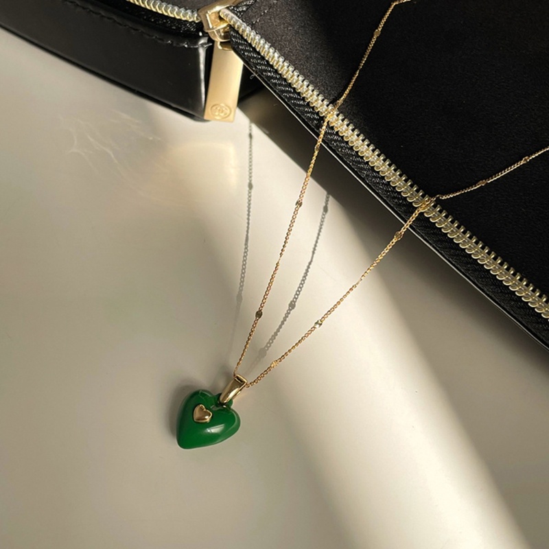 Dây Chuyền Mặt Hình Trái Tim Đính Pha Lê Dễ Thương Cho Nữ