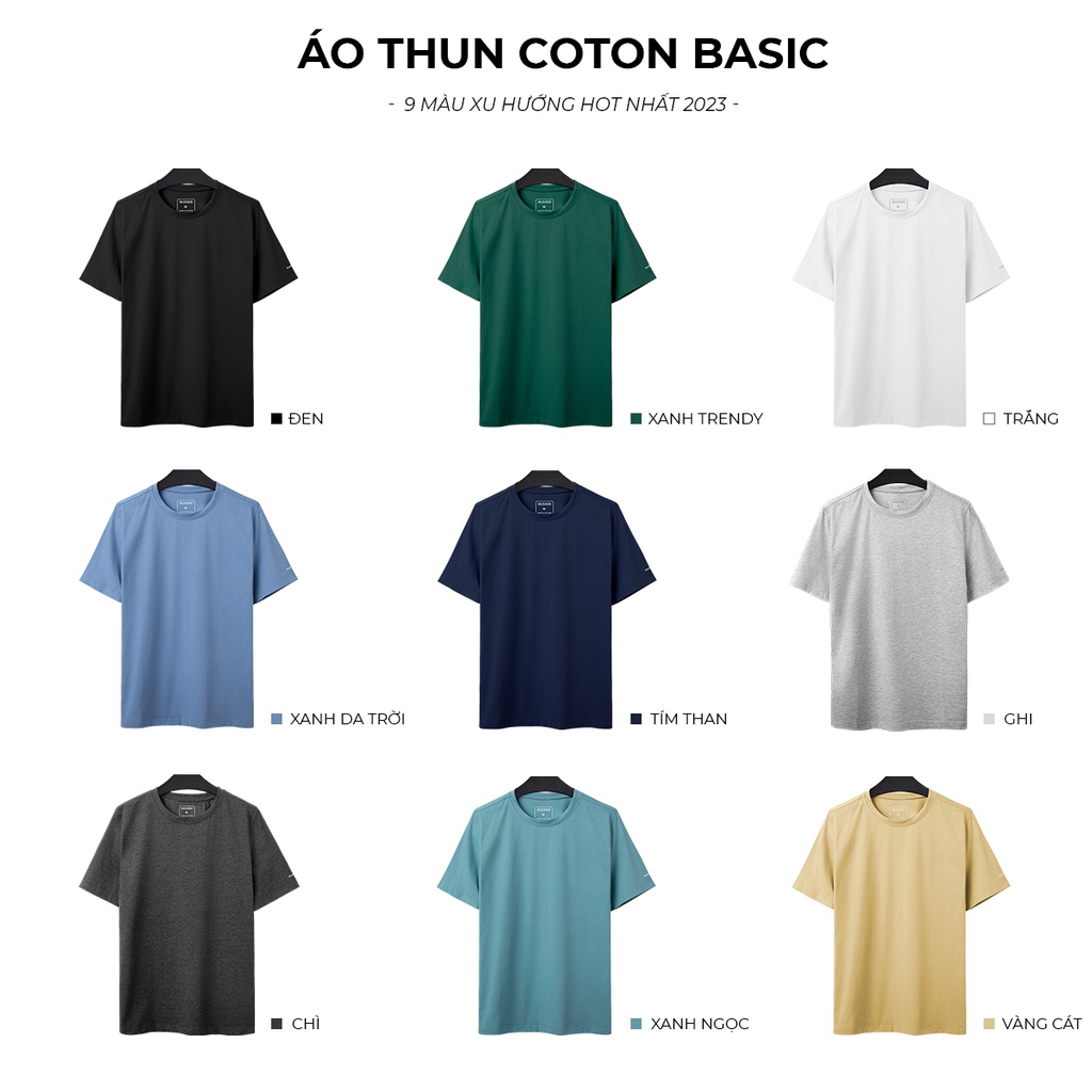 Áo thun nam cổ tròn Guzado(9 màu) vải Cotton co giãn 4 chiều ,dày dặn, form regular fit thoải mái GTS0001