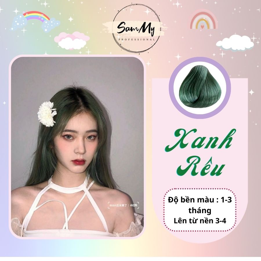 Thuốc Nhuộm Tóc KOOLPRO XANH RÊU Không Tẩy 100g - SamMy Professional