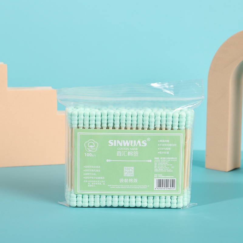 Bộ 100 Tăm Bông Cotton Hai Đầu Dùng Để Vệ Sinh Tai / Trang Sức