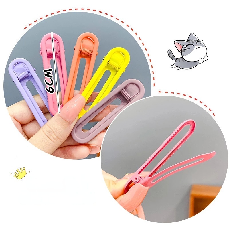 Set 3 Kẹp Tóc Mỏ Vịt Rỗng Một Mảnh Màu Kẹo Trang Trí Hàn Quốc Ngọt Ngào Cho Bé Gái