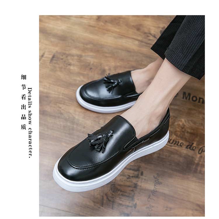 Giày Lười Da Phối Tua Rua Thời Trang Dành Cho Nam