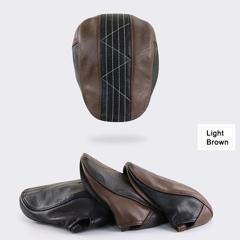 Mũ Beret Da PU Phong Cách Thời Trang Thu Đông 2023 Cho Nam Giới