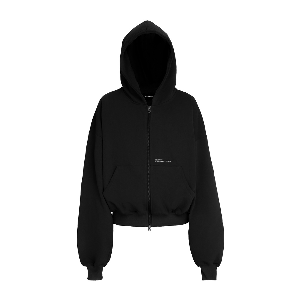 ÁO HOODIE FULLZIP BOXY SOUSTATE "LOVE" (ĐEN) | BigBuy360 - bigbuy360.vn