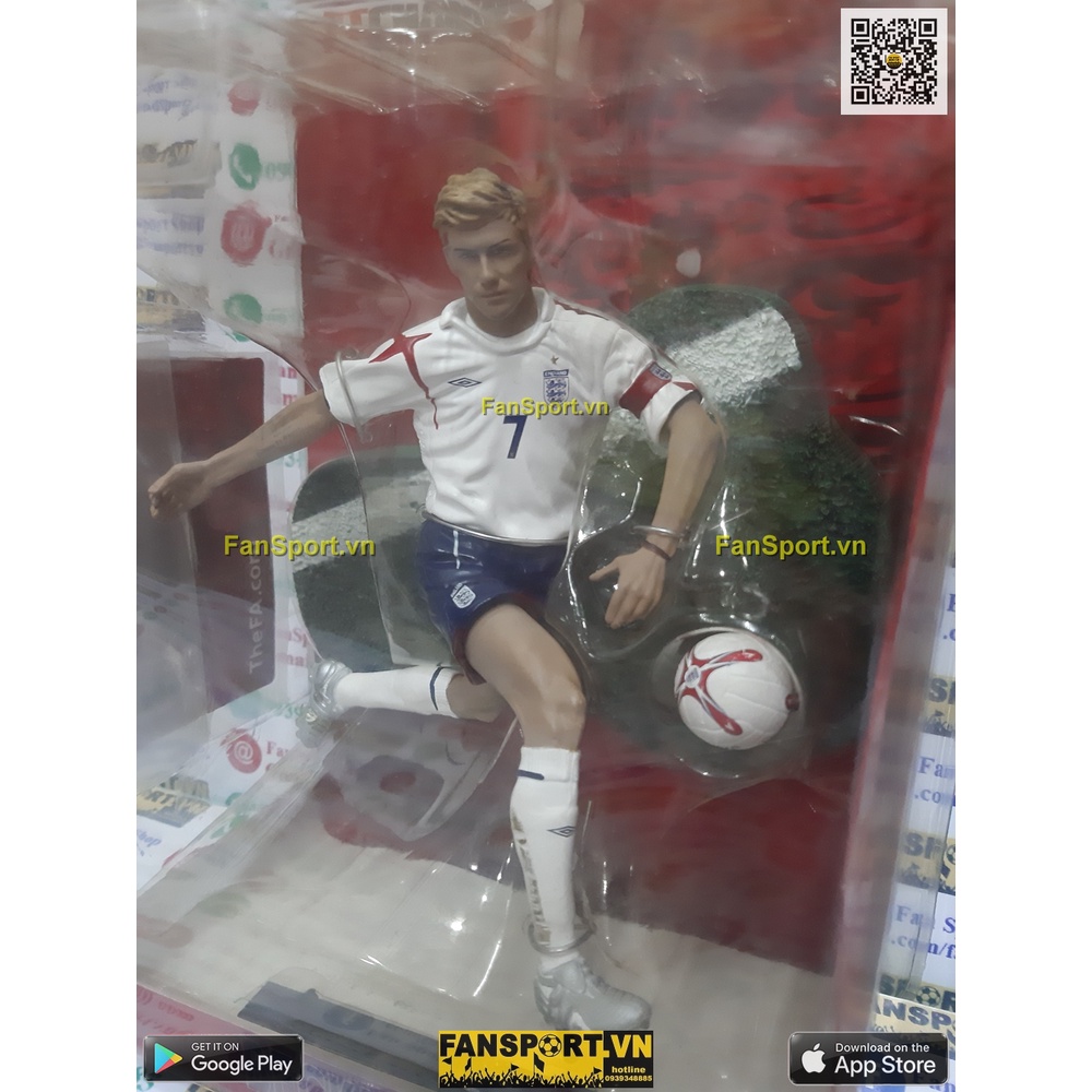 Tượng cầu thủ bóng đá David Beckham 7 England 2005 2006 2007 home white FT Champs 4-4-2