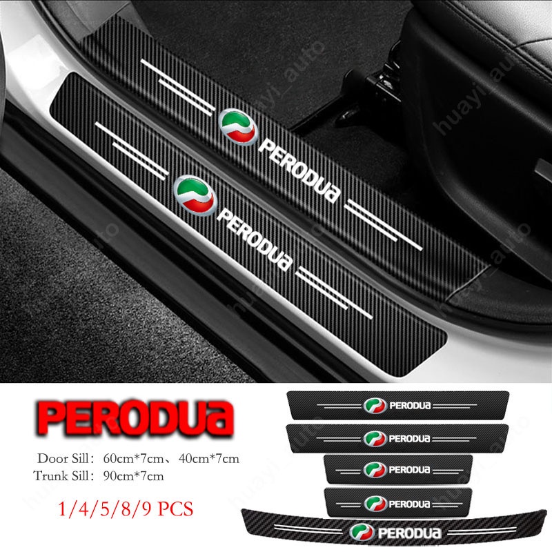 Miếng Dán Cửa Xe Hơi Chất Liệu Da Sợi Carbon Chống Trầy Xước Cho Perodua Viva Bezza Axia Ativa Aruz Alza Myvi Kancil