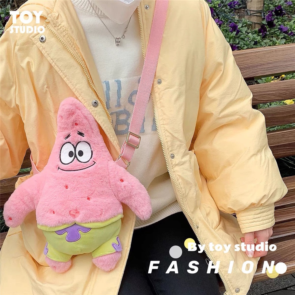 Túi Đeo Chéo Hình SpongeBob Nhồi Bông Thời Trang Nhật Bản