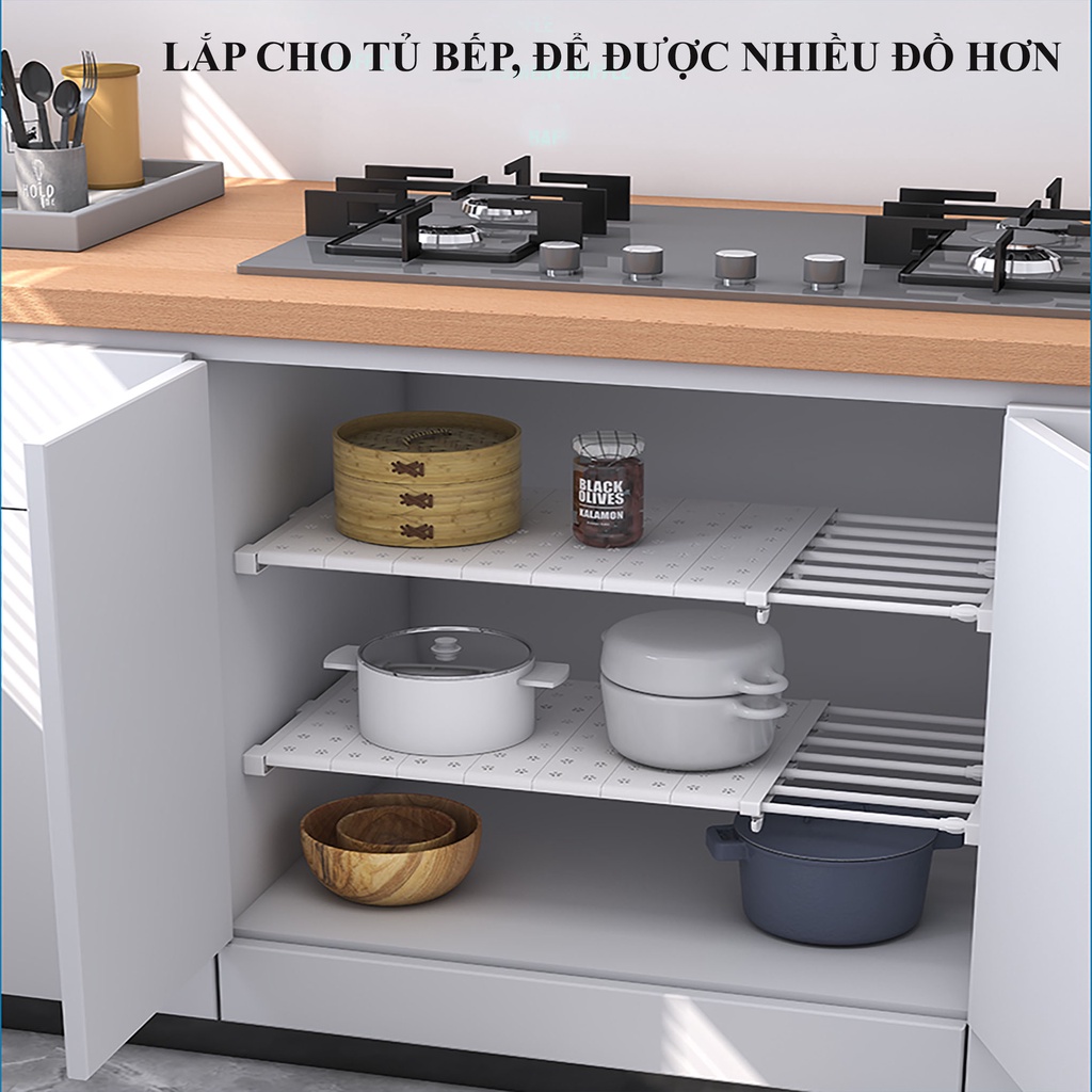 Kệ Đa Năng Chia Ngăn Tủ Thông Minh, Ngăn Tủ Giày, Tủ Bếp, Chia Vách Ngăn Không Cần Khoan, Không Bắt Vít