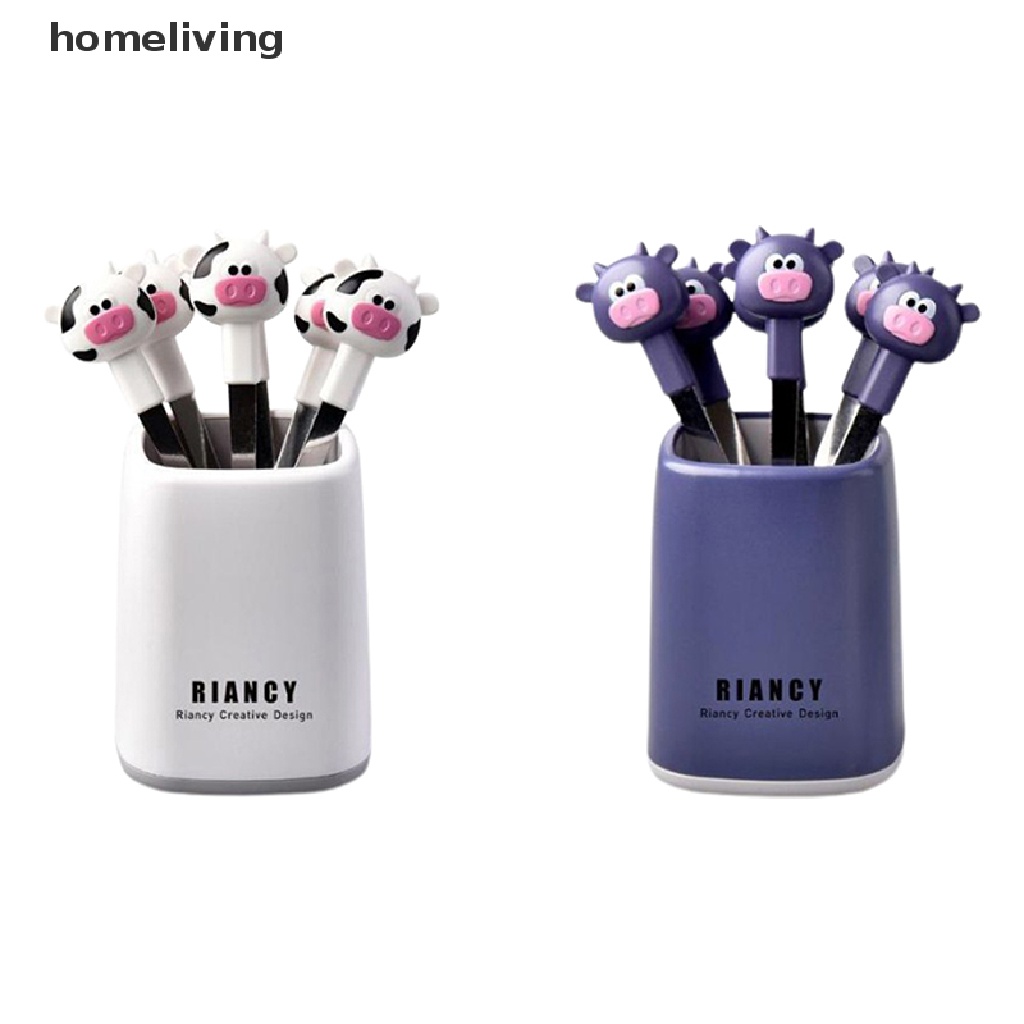 Bộ 6 Nĩa Ăn Trái Cây Kèm Giá Đỡ Bằng Thép Không Gỉ Tiện Dụng