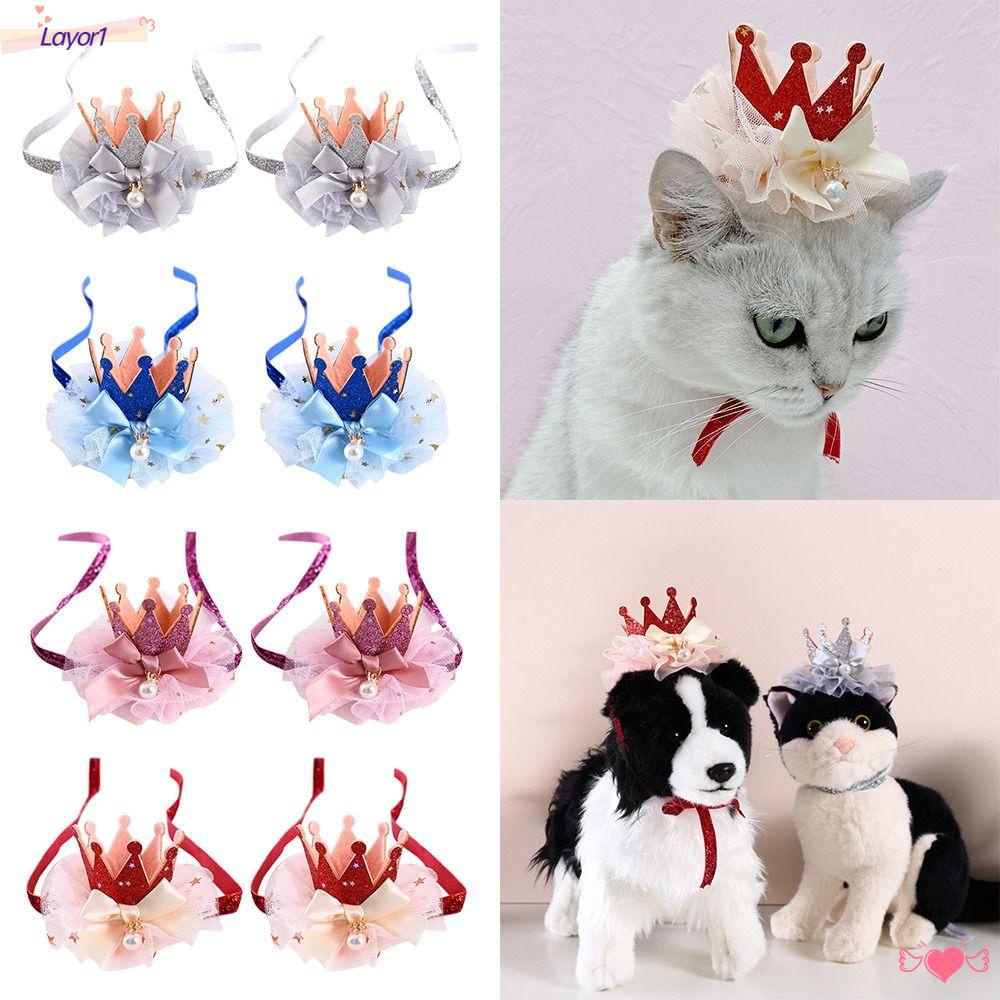 Set 1 / 2 Kẹp Tóc Hình Nón Sinh Nhật Sáng Tạo Cho Thú Cưng