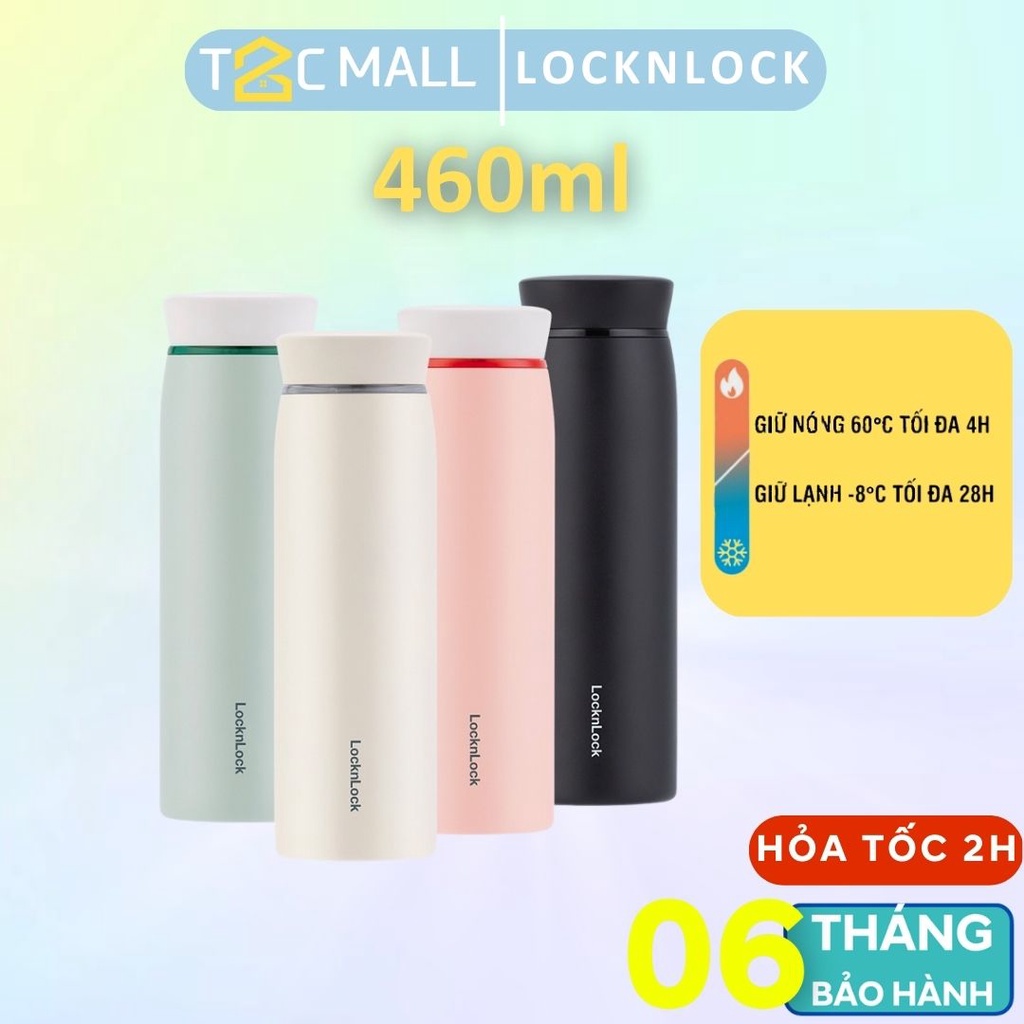 Bình Giữ Nhiệt LocknLock 460ML - Bình giữ nhiệt lọc trà nhỏ gọn chính hãng Feather Light Ring LHC4244- T2Cmall