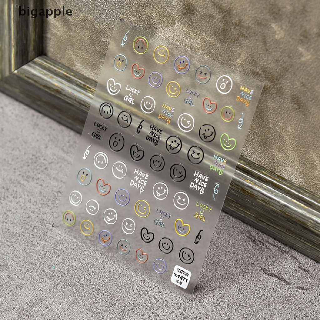 Miếng Dán Trang Trí Móng Tay 5d DIY Hình Trái Tim Gấu Dễ Thương