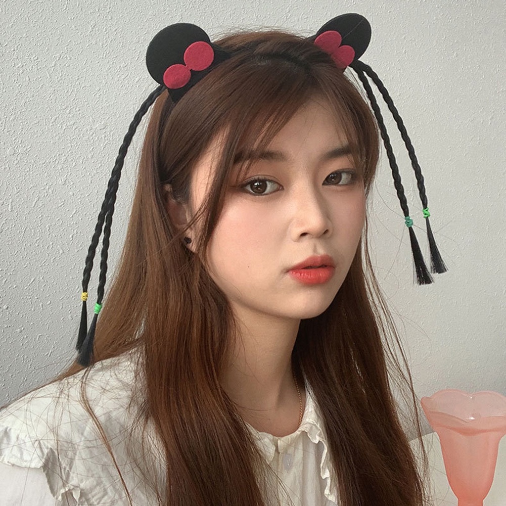 Băng Đô Kiểu Tóc Giả Thắt Bím Sáng Tạo Vui Nhộn Cho Nữ