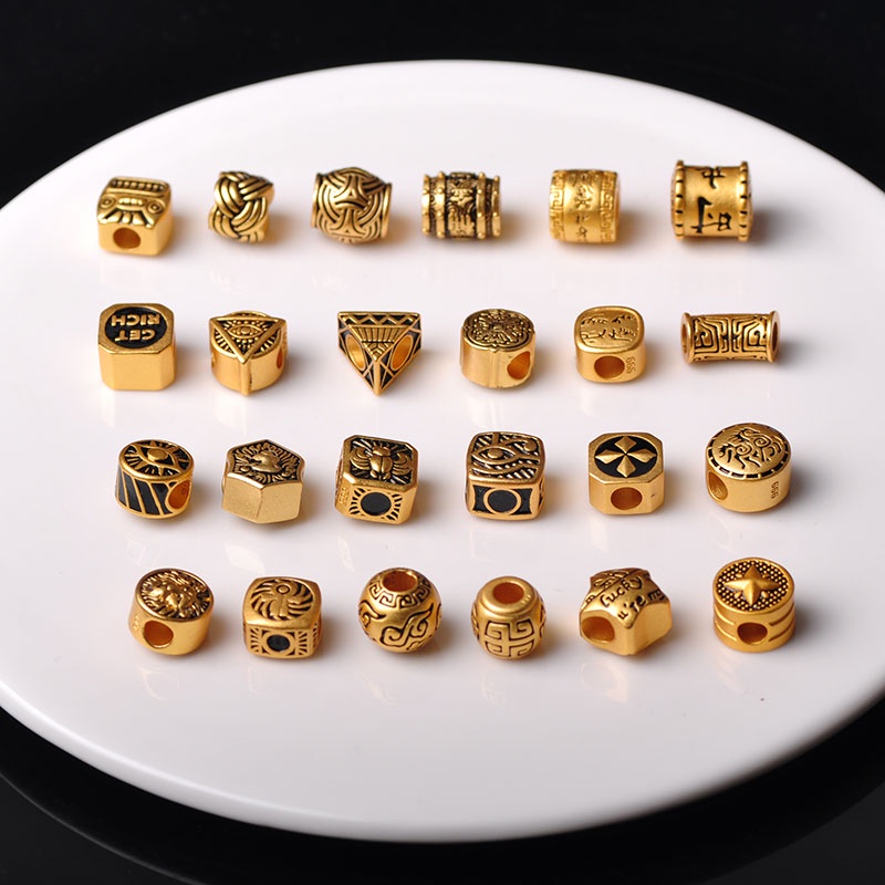 Hạt Vàng Cát Nhiều Màu Sắc Dùng Làm Vòng Tay Dây Bện Thủ Công Không Gây Dị Ứng Phong Cách Trung Hoa Cổ Điển Cuộn Dây Thừng Chất Lượng Cao Chuyên Dụng