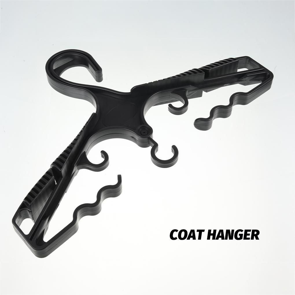(runbu) Móc Treo Quần Áo Bằng Nhựa Màu Đen Thương Hiệu Mới Chịu Tải Nặng Dùng Ngoài Trời Không Cần Khoan Lỗ Thông Dụng