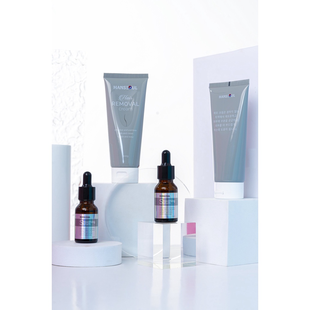 Combo kem tẩy lông và serum phục hồi Hanseoul dưỡng ẩm da, làm dịu mát da, cho làn da sáng mịn hơn