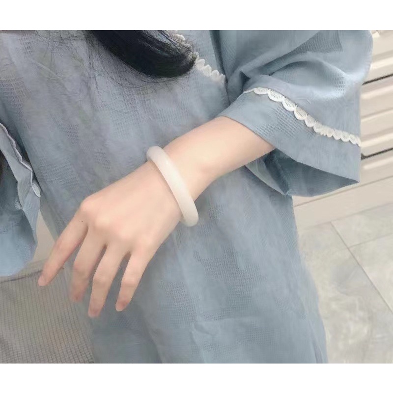 Vòng Tay Ngọc Bích Màu Sắc Ngọc Bích Trắng Xanh Lam Phong Cách Bán Chạy