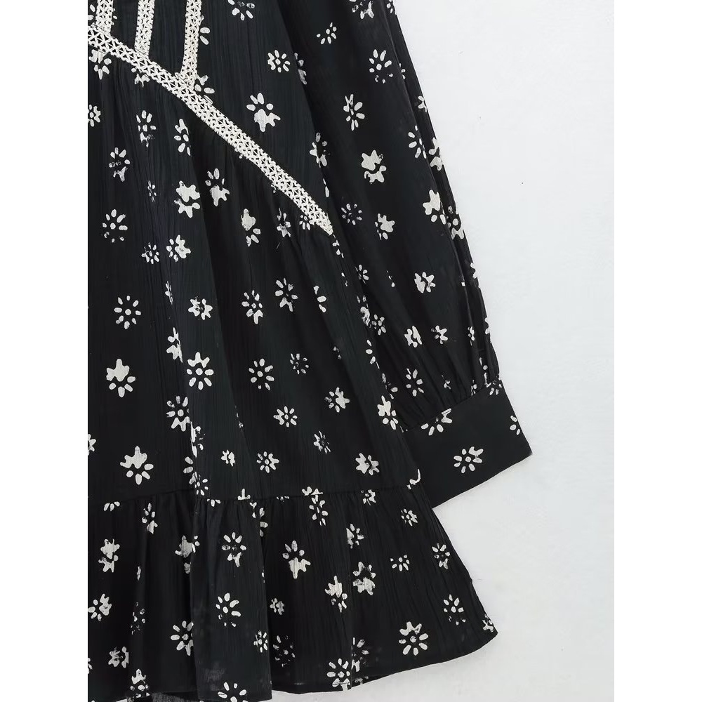 Đầm In Họa Tiết Phong Cách Châu Âu Thời Trang Xuân Hè Mới 2023 O1736